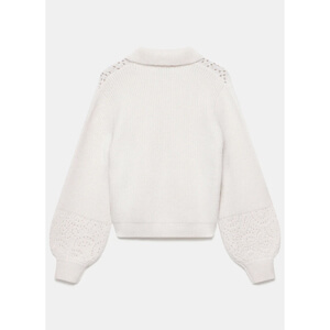 Mint Velvet Cream Pointelle Collar Jumper